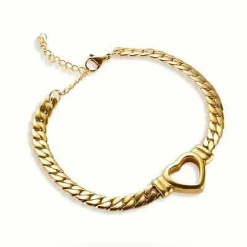 Gold plated heart bracelet